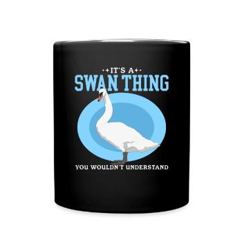 Schwan Schwäne Schwanenliebhaber Geschenk - Tasse einfarbig - Schwarz - Vorne