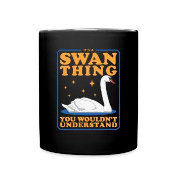 Schwan Schwanenliebhaber Schwäne Geschenk - Tasse einfarbig - Schwarz - Vorne