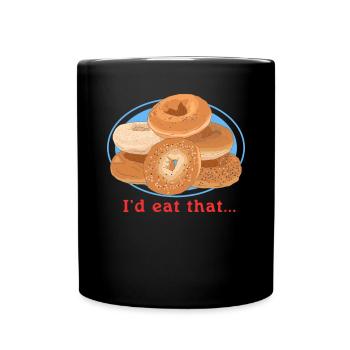 Bagel Bagel Pain Beigel Cadeau - Mug uni - noir - Devant