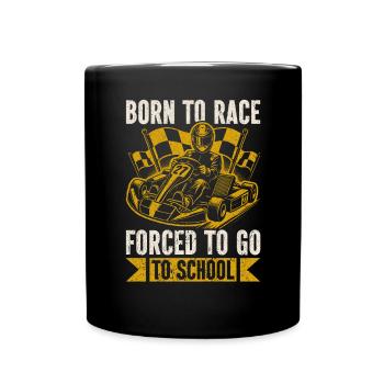 Go Kart Racing Kart -Fahrer -Enthusiast -Kartier - Tasse einfarbig - Schwarz - Vorne