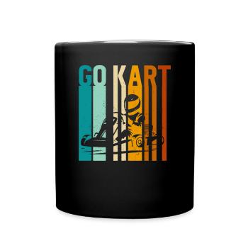 Go Kart Racing Kart -Fahrer -Enthusiast -Kartier - Tasse einfarbig - Schwarz - Vorne