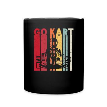Go Kart Racing Kart -Fahrer -Enthusiast -Kartier - Tasse einfarbig - Schwarz - Vorne