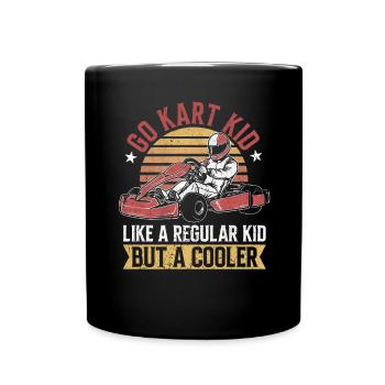 Go Kart Racing Kart -Fahrer -Enthusiast -Kartier - Tasse einfarbig - Schwarz - Vorne