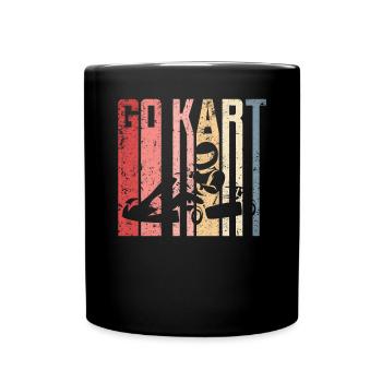 Go Kart Racing Kart -Fahrer -Enthusiast -Kartier - Tasse einfarbig - Schwarz - Vorne