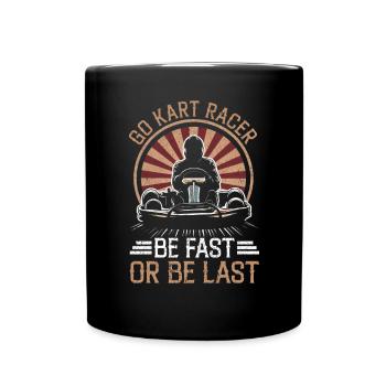 Go Kart Racing Kart -Fahrer -Enthusiast -Kartier - Tasse einfarbig - Schwarz - Vorne