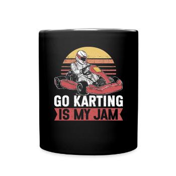 Go Kart Racing Kart -Fahrer -Enthusiast -Kartier - Tasse einfarbig - Schwarz - Vorne