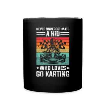 Go Kart Racing Kart -Fahrer -Enthusiast -Kartier - Tasse einfarbig - Schwarz - Vorne