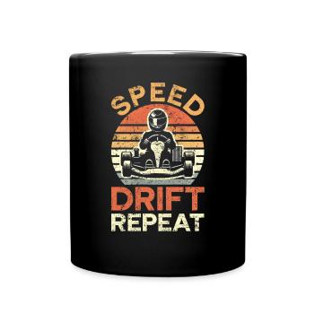 Go Kart Racing Kart -Fahrer -Enthusiast -Kartier - Tasse einfarbig - Schwarz - Vorne