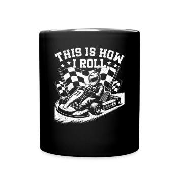 Go Kart Racing Kart -Fahrer -Enthusiast -Kartier - Tasse einfarbig - Schwarz - Vorne
