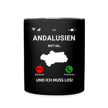 Andalusien Spanien Urlaub Idee - Tasse einfarbig - Schwarz - Vorne