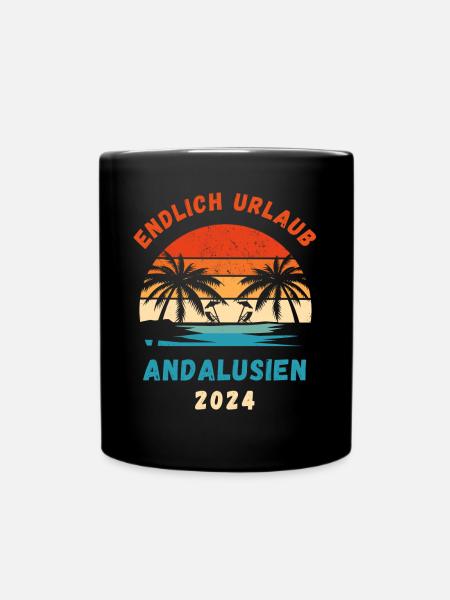 Andalusien 2024 Spanien Urlaub Idee - Tasse einfarbig - Schwarz