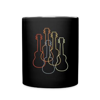 Vintage Ukulelen - Tasse einfarbig - Schwarz - Vorne
