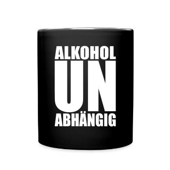 Alkoholunabhängig Sober Straight Edge Alkoholfrei - Tasse einfarbig - Schwarz - Vorne