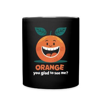 Lustiges Orangenfrucht Geschenk - Tasse einfarbig - Schwarz - Vorne
