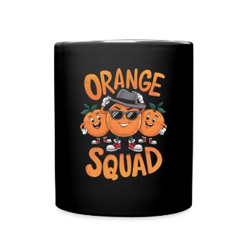 Lustiges Orangenfrucht Geschenk - Tasse einfarbig - Schwarz - Vorne