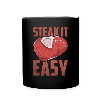 Metzger Fleischer Metzgerei Fleischerei - Tasse einfarbig - Schwarz - Vorne
