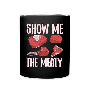 Metzger Fleischer Metzgerei Fleischerei - Tasse einfarbig - Schwarz - Vorne