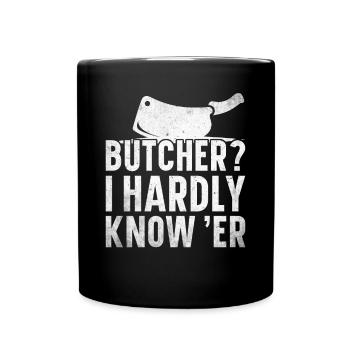 Metzger Fleischer Metzgerei Fleischerei - Tasse einfarbig - Schwarz - Vorne
