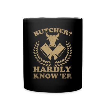 Metzger Fleischer Metzgerei Fleischerei - Tasse einfarbig - Schwarz - Vorne