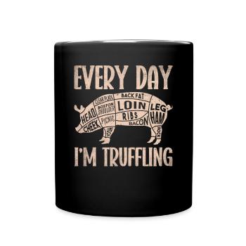 Metzger Fleischer Metzgerei Fleischerei - Tasse einfarbig - Schwarz - Vorne