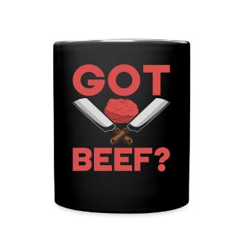 Metzger Fleischer Metzgerei Fleischerei - Tasse einfarbig - Schwarz - Vorne