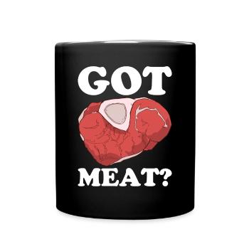 Metzger Fleischer Metzgerei Fleischerei - Tasse einfarbig - Schwarz - Vorne
