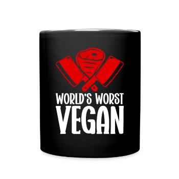 Metzger Fleischer Metzgerei Fleischerei - Tasse einfarbig - Schwarz - Vorne