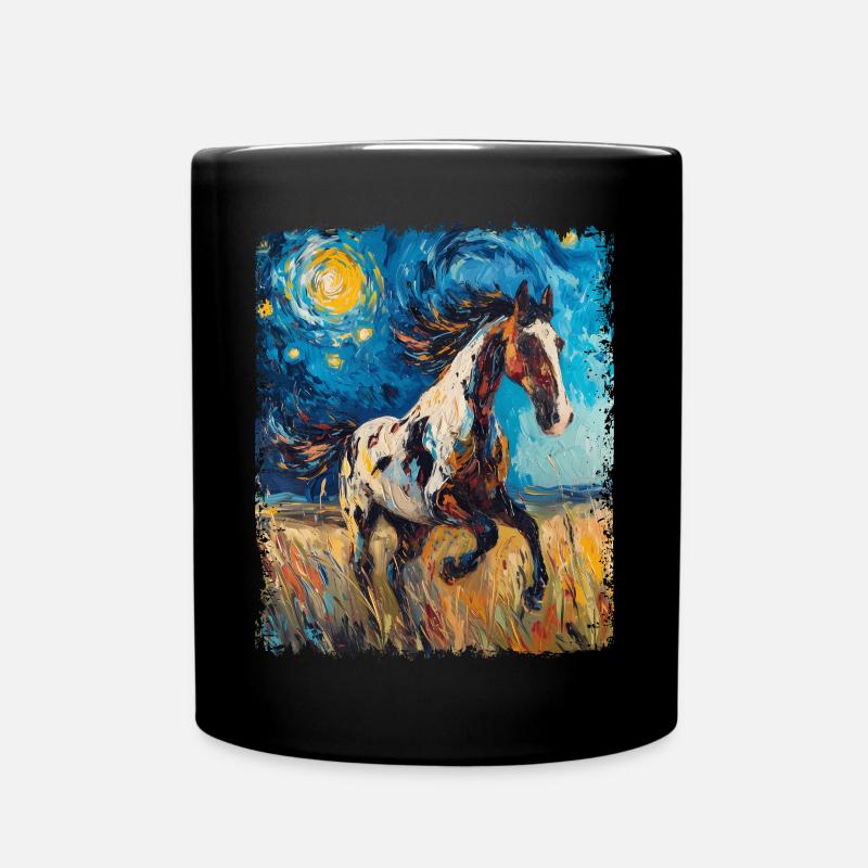 Appaloosa Pferd Sternennacht Gemälde - Tasse einfarbig - Schwarz
