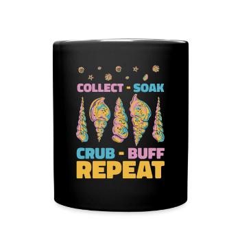 Collect Soak Crub Repeat Bivalvia Seashell - Full Colour Mug - black - Front