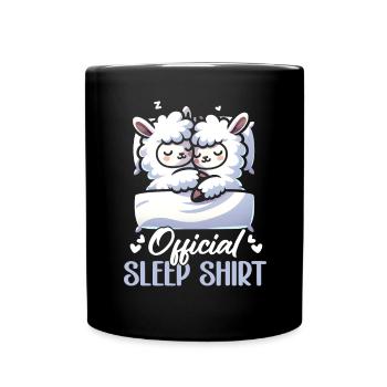 Official Sleeping House Lama PJ Sleeping Nickering - Full Colour Mug - black - Front