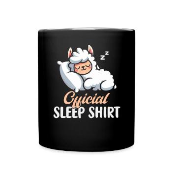 Official Sleeping House Lama PJ Sleeping Nickering - Full Colour Mug - black - Front