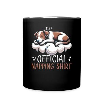 Official Sleeping House Jack Russell Terrier PJ - Full Colour Mug - black - Front