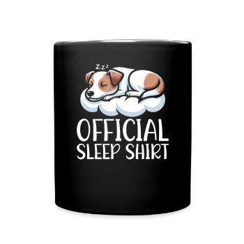 Official Sleeping House Jack Russell Terrier PJ - Full Colour Mug - black - Front