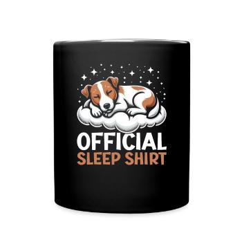 Official Sleeping House Jack Russell Terrier PJ - Full Colour Mug - black - Front