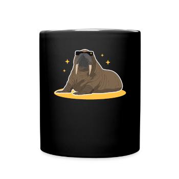 Walross Walrus Walrosse Walroß Geschenk - Tasse einfarbig - Schwarz - Vorne
