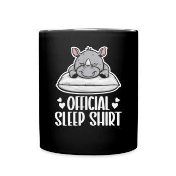 Official Sleeping House Rhino PJ Sleeping Nickering - Full Colour Mug - black - Front
