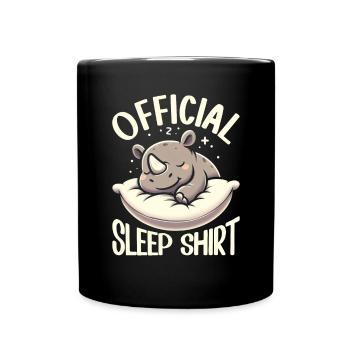 Official Sleeping House Rhino PJ Sleeping Nickering - Full Colour Mug - black - Front