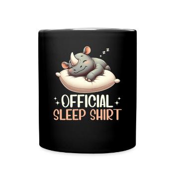 Official Sleeping House Rhino PJ Sleeping Nickering - Full Colour Mug - black - Front