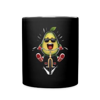Avocado Radfahren auf dem Fahrrad Geschenk - Tasse einfarbig - Schwarz - Vorne