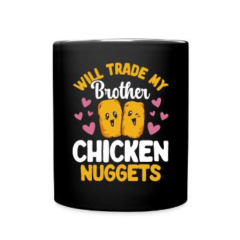 Chicken Nugget Liebhaber Chicken Nuggets - Tasse einfarbig - Schwarz - Vorne