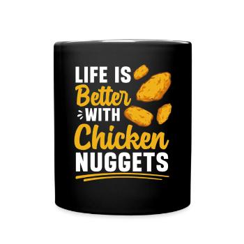 Chicken Nugget Liebhaber Chicken Nuggets - Tasse einfarbig - Schwarz - Vorne