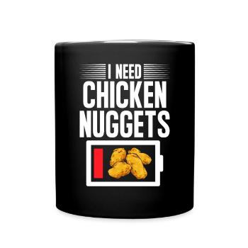 Chicken Nugget Liebhaber Chicken Nuggets - Tasse einfarbig - Schwarz - Vorne