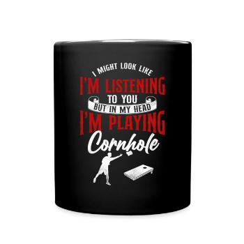 Cornhole Team Bean Bag Player - Tasse einfarbig - Schwarz - Vorne