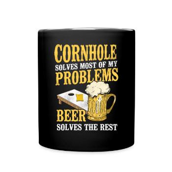 Joueur de sac de haricots de l’équipe Cornhole - Mug uni - noir - Devant