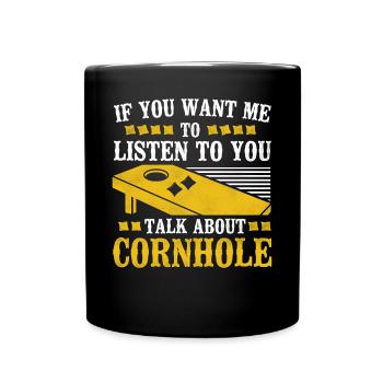 Joueur de sac de haricots de l’équipe Cornhole - Mug uni - noir - Devant