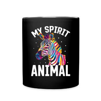 Funny Zebra Animal my spirit animal - Full Colour Mug - black - Front