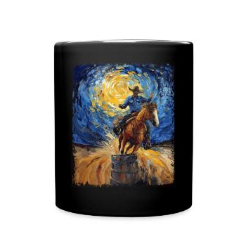 Barrel Racer Barrel Racing Rodeo Starry Night Male - Mug uni - noir - Devant
