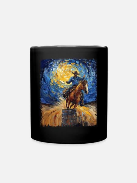 Barrel Racer Barrel Racing Rodeo Starry Night Male - Tasse einfarbig - Schwarz