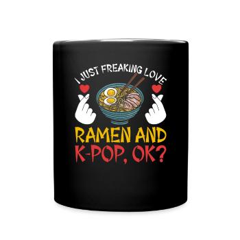 Ramen- Und K-Pop-Waren Kawaii Finger Herz - Tasse einfarbig - Schwarz - Vorne