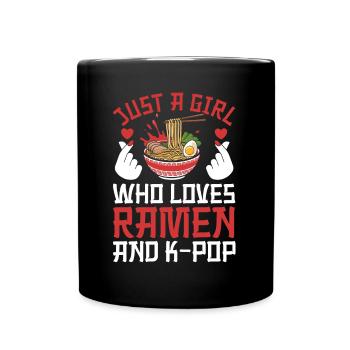 Ramen- Und K-Pop-Waren Kawaii Finger Herz - Tasse einfarbig - Schwarz - Vorne
